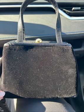 Black velvet dress purse